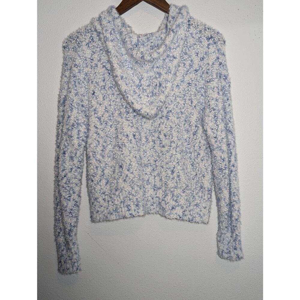 Ultra Flirt Women's Cozy Hoodie Sweater Blue and White Size S - Picture 4 of 5